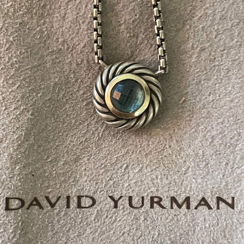 David Yurman pendant with aqua stone.